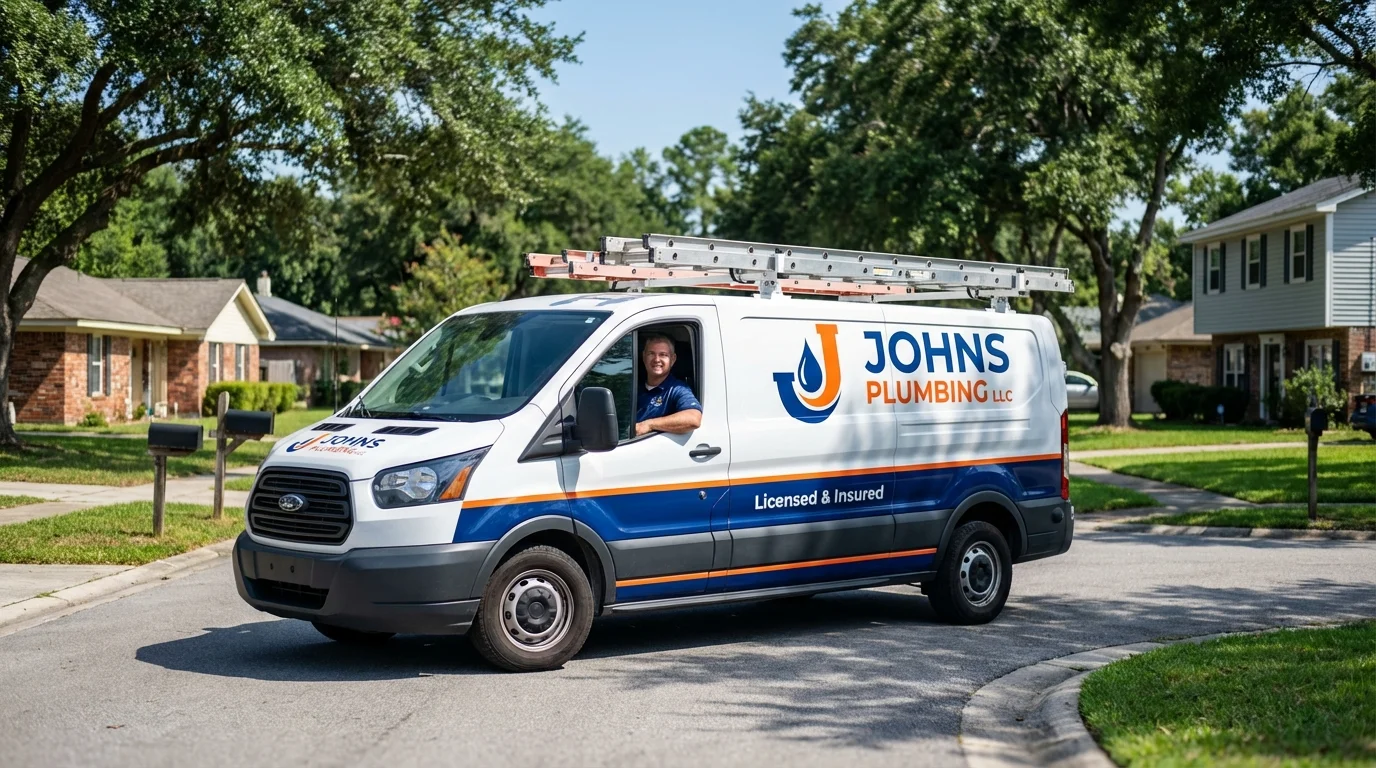 Johns Plumbing LLC service van in Menomonie, WI
