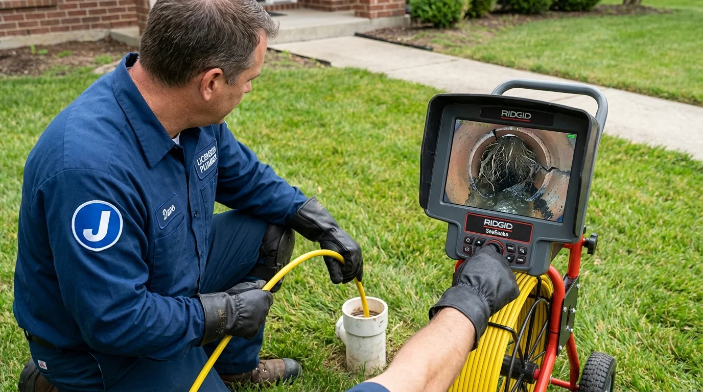 Sewer camera inspection being performed by Johns Plumbing LLC in Menomonie